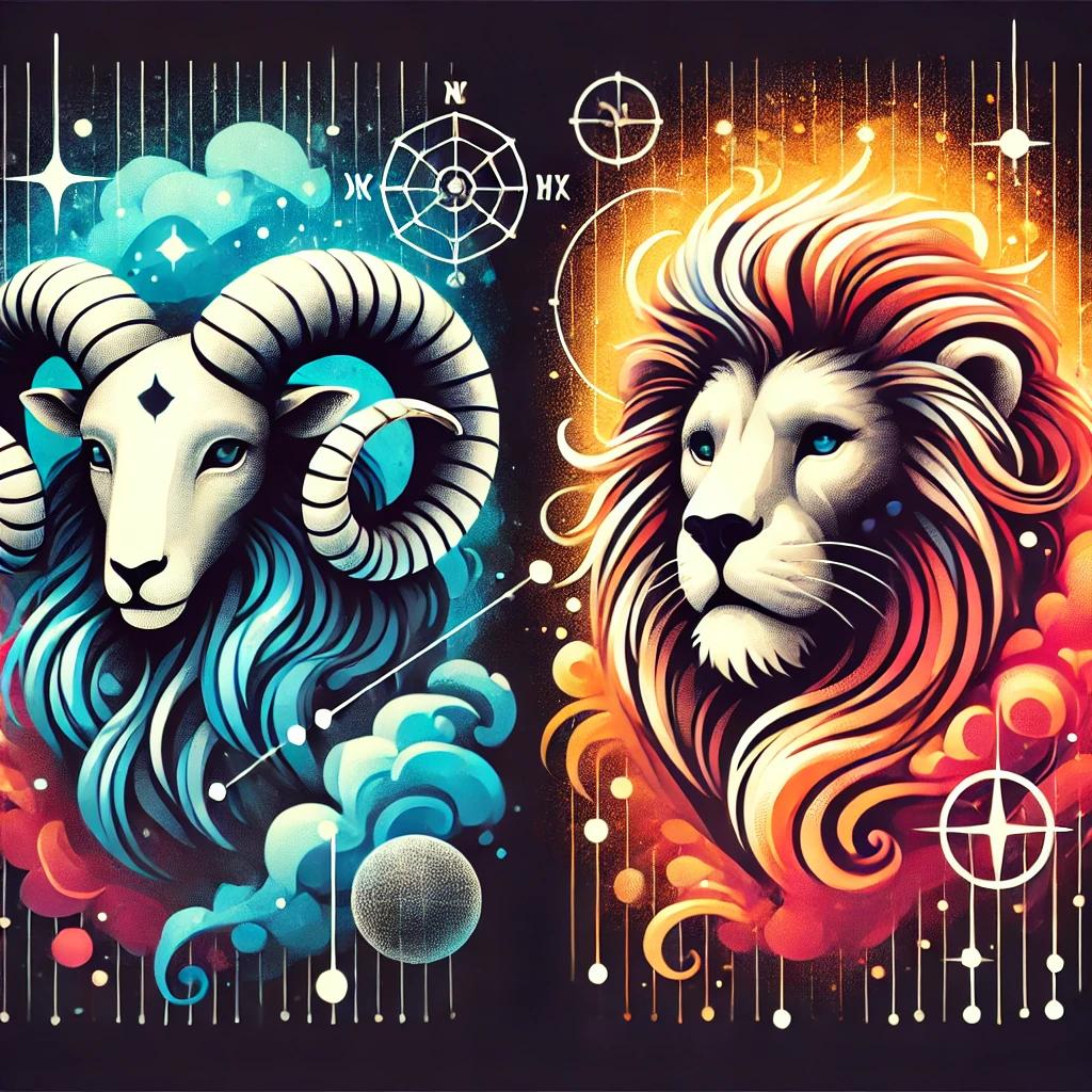 A modern artistic depiction of two zodiac signs